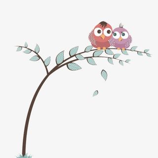 现代简约绿色树枝免抠