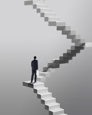 商务办公阶梯攀登海报高清