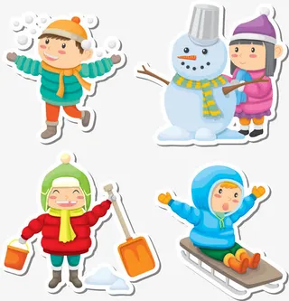 矢量手绘卡通儿童免抠