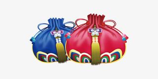 红色和蓝色礼包喜庆装饰免抠