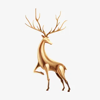 金属小鹿元素免抠