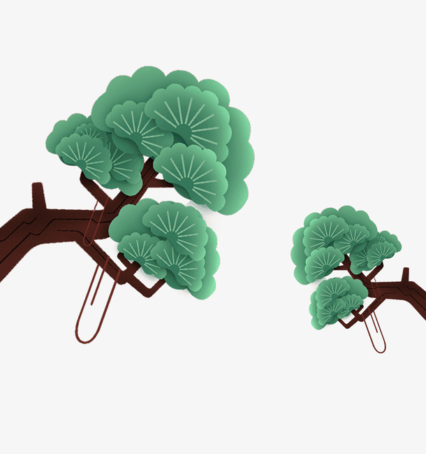 春季春天青松翠柏免抠