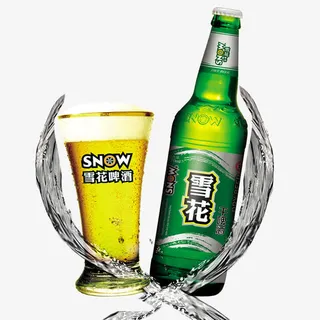 雪花啤酒创意图片免抠