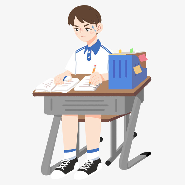 考试  学生  卡通  考场免抠