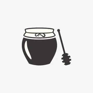 手绘黑色扁平蜂蜜罐子免抠