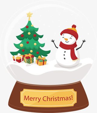 开心的圣诞水晶球免抠