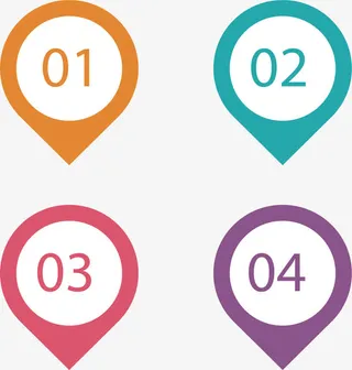 定位气泡步骤图免抠