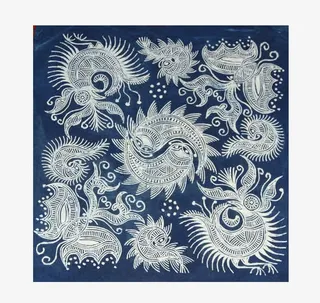 蜡染传统装饰免抠