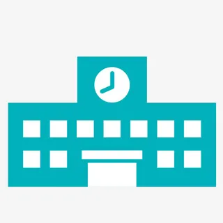 卡通绿色简笔学校免抠