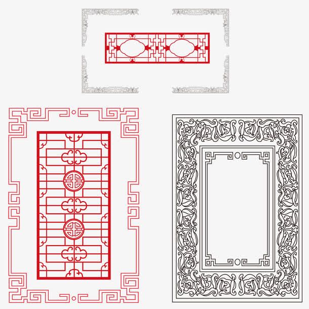 古风镜框边框免抠