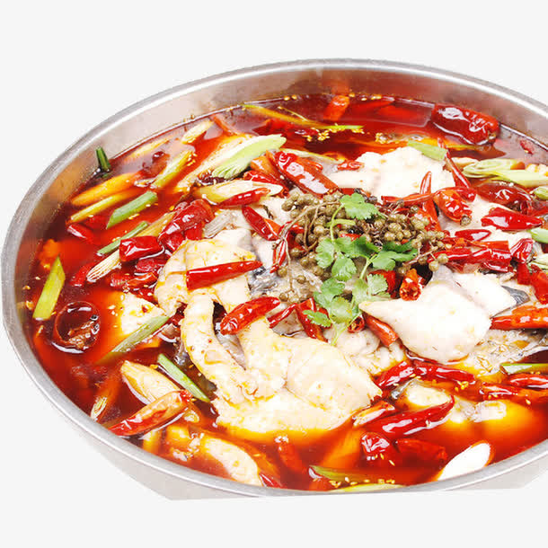 麻辣水煮鱼火锅实物免抠