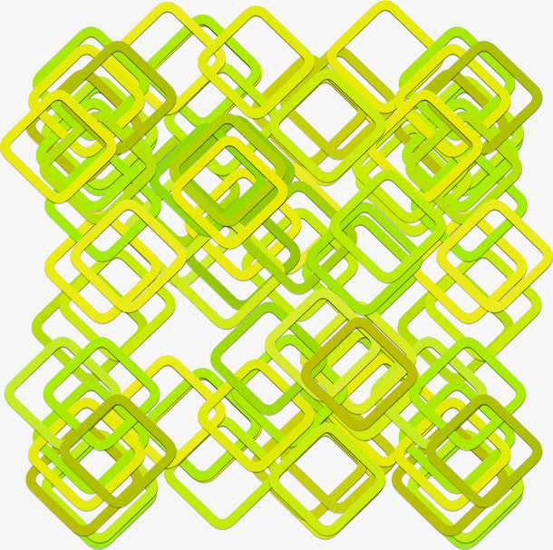 嫩绿色科技感矩形框免抠