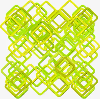 嫩绿色科技感矩形框免抠