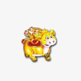 卡通金色牛免抠