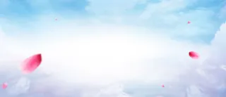 梦幻蓝天白云花瓣banner高清