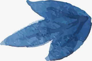 紫蓝色水墨叶子图案免抠