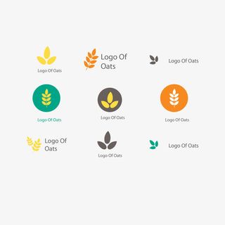 简约卡通矢量燕麦粒标识免抠