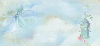 水彩卡通背景banner高清