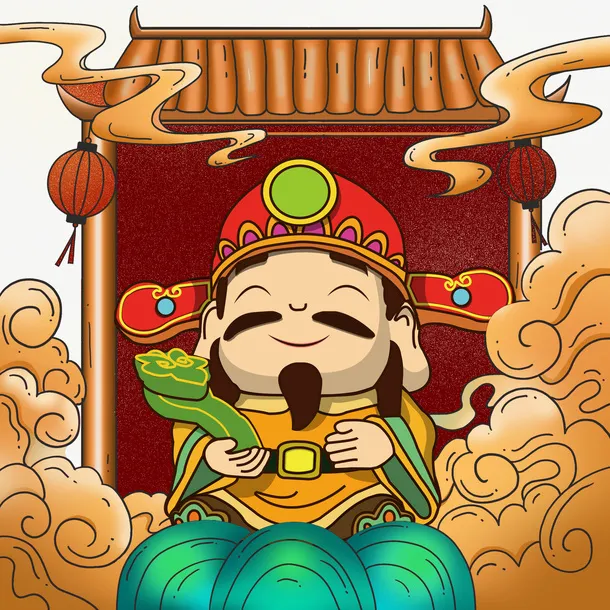 国潮风财神爷免抠