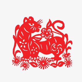 十二生肖剪纸之老虎免抠
