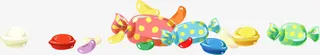 飘舞彩色糖果免抠