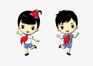 少先队员男孩女孩免抠