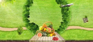 绿色清新蔬果背景高清