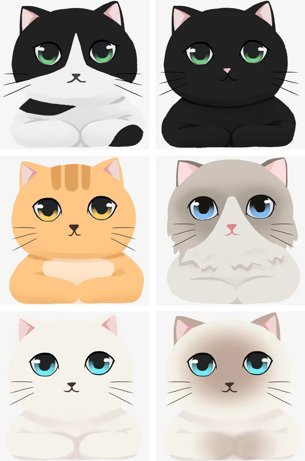 卡通小猫宠物猫咪合集免抠