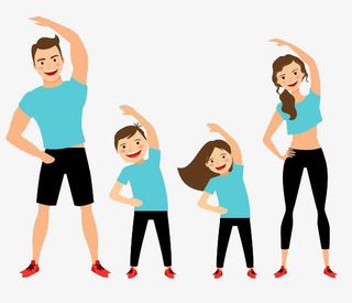 做早操的一家人免抠