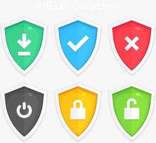 矢量手绘盾牌图案免抠