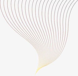 红色简约曲线免抠