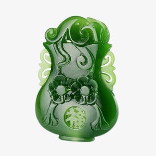 菠菜绿花开富贵挂件免抠