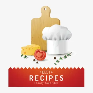 矢量厨师帽和木板免抠