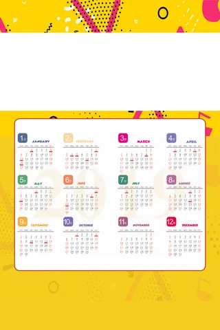 黄色猪年挂历高清