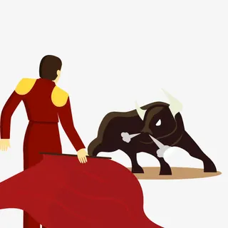 矢量卡通斗牛免抠