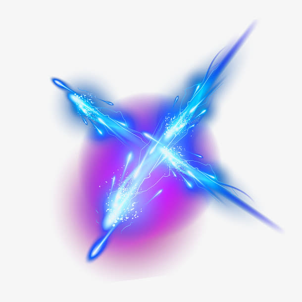 蓝色酷炫动感多彩光效素材免抠