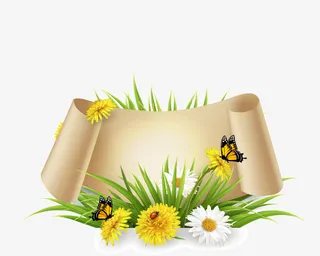 文艺清新花草海报设计装饰免抠