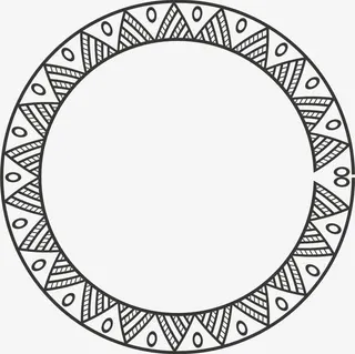 复古花纹圆圈免抠
