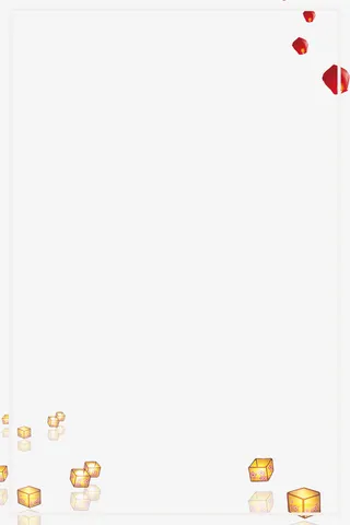 中元节灯笼与河灯简约边框免抠