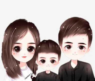 全家福手绘人物免抠