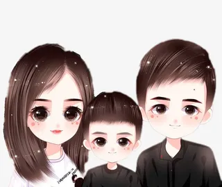 全家福手绘人物免抠