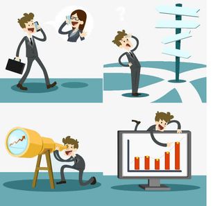 商务人士卡通形象免抠