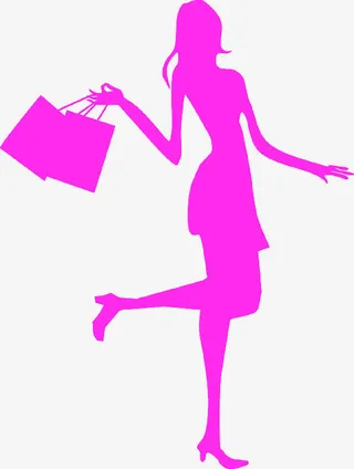 紫色曼妙人物美女剪影免抠