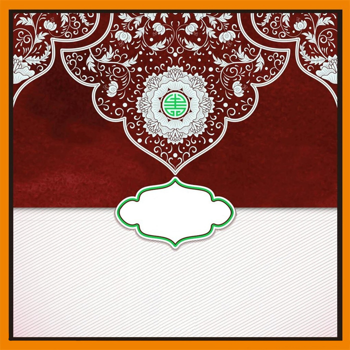 中式花纹邀请函红色背景素材高清