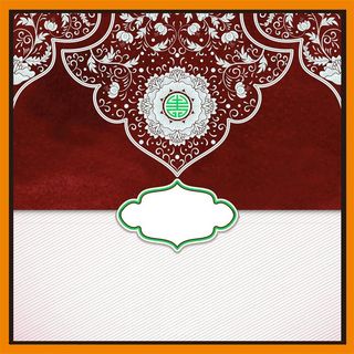 中式花纹邀请函红色背景素材高清