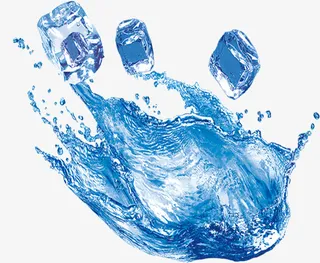 蓝色水花冰块免抠