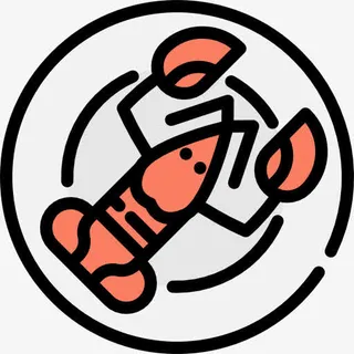 餐馆简洁风格龙虾免抠