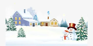 圣诞冬天雪人免抠