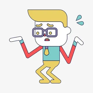 焦虑流汗的男子免抠