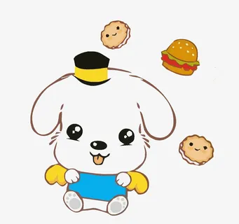 卡通呆萌的小狗面免抠图免抠